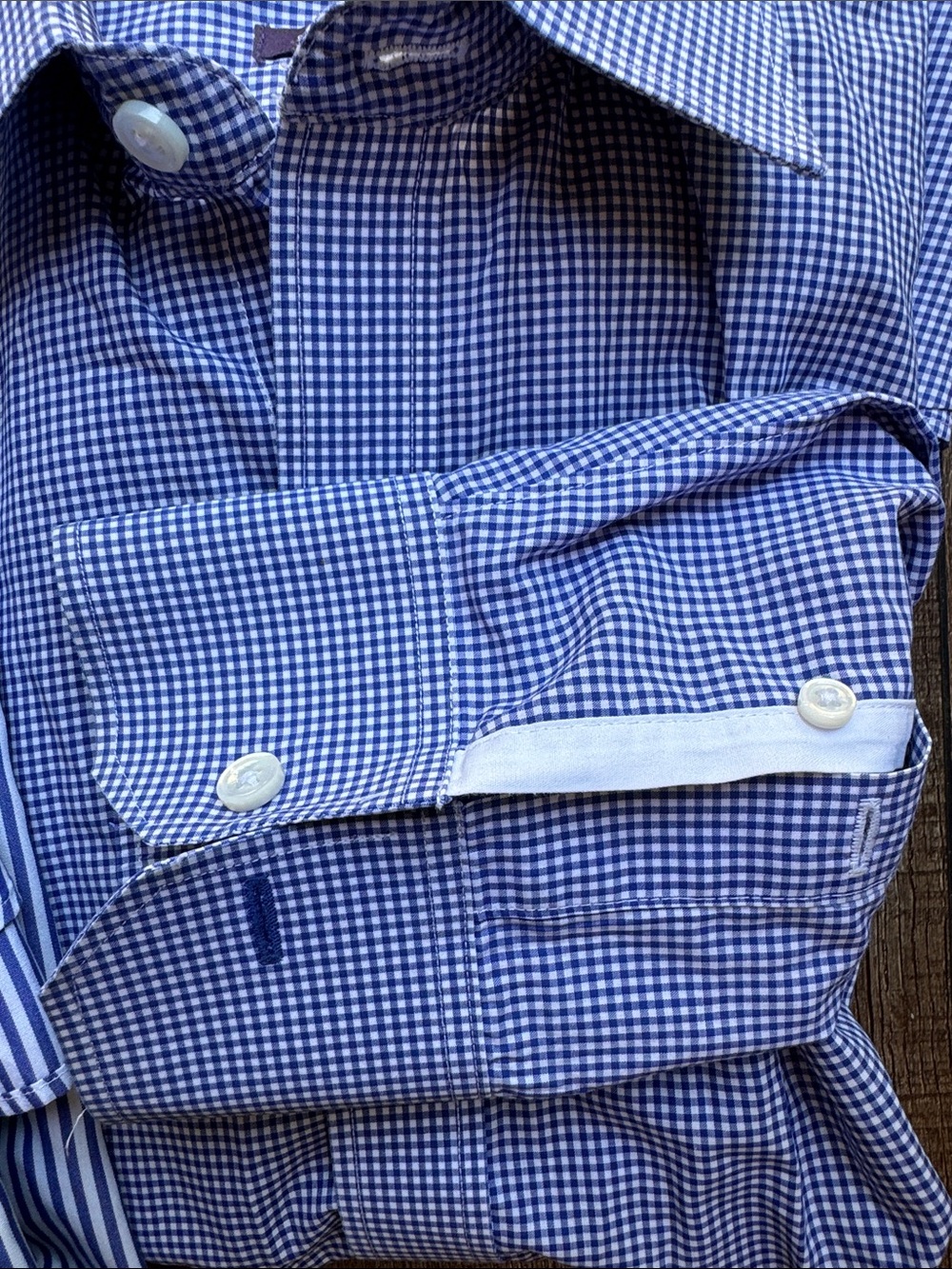 Bonobos Men’s Blue Striped & Microcheck Dress Shirts - Picture 4 of 7
